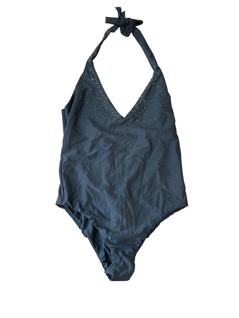 Bellissima Studded V-Neck Halter One-Piece Swimsuit  XL. New with tags.